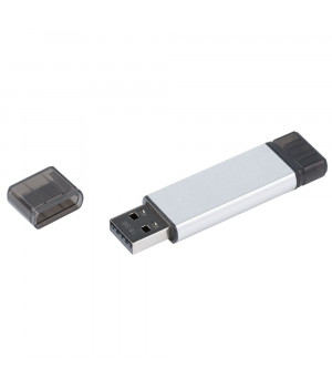 Флешка Uniscend Doubles, с Micro USB, серебристая 16 Гб