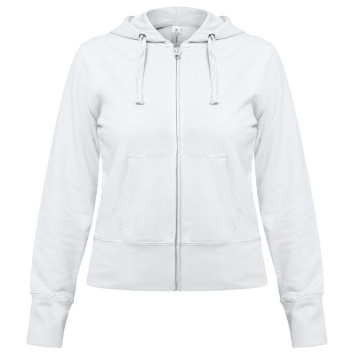 Толстовка женская Hooded Full Zip белая