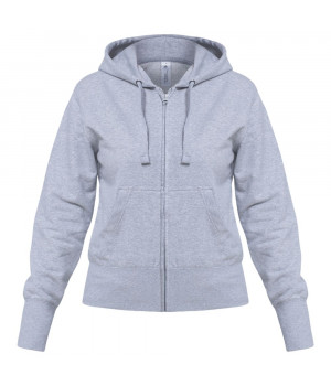 Толстовка женская Hooded Full Zip серый меланж